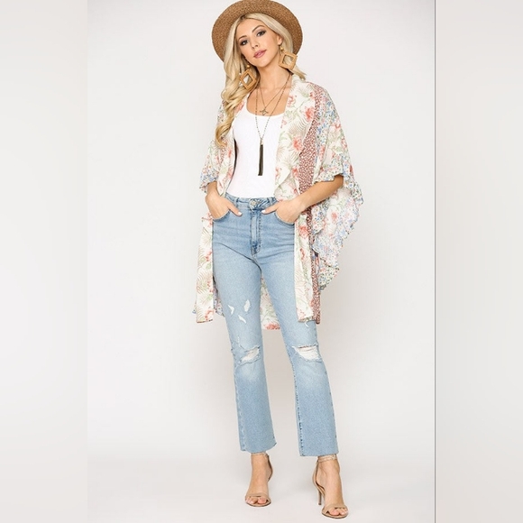 🆕GiGiO Boutique Floral and Animal Print Kimono Size Large - XL - Picture 5 of 10
